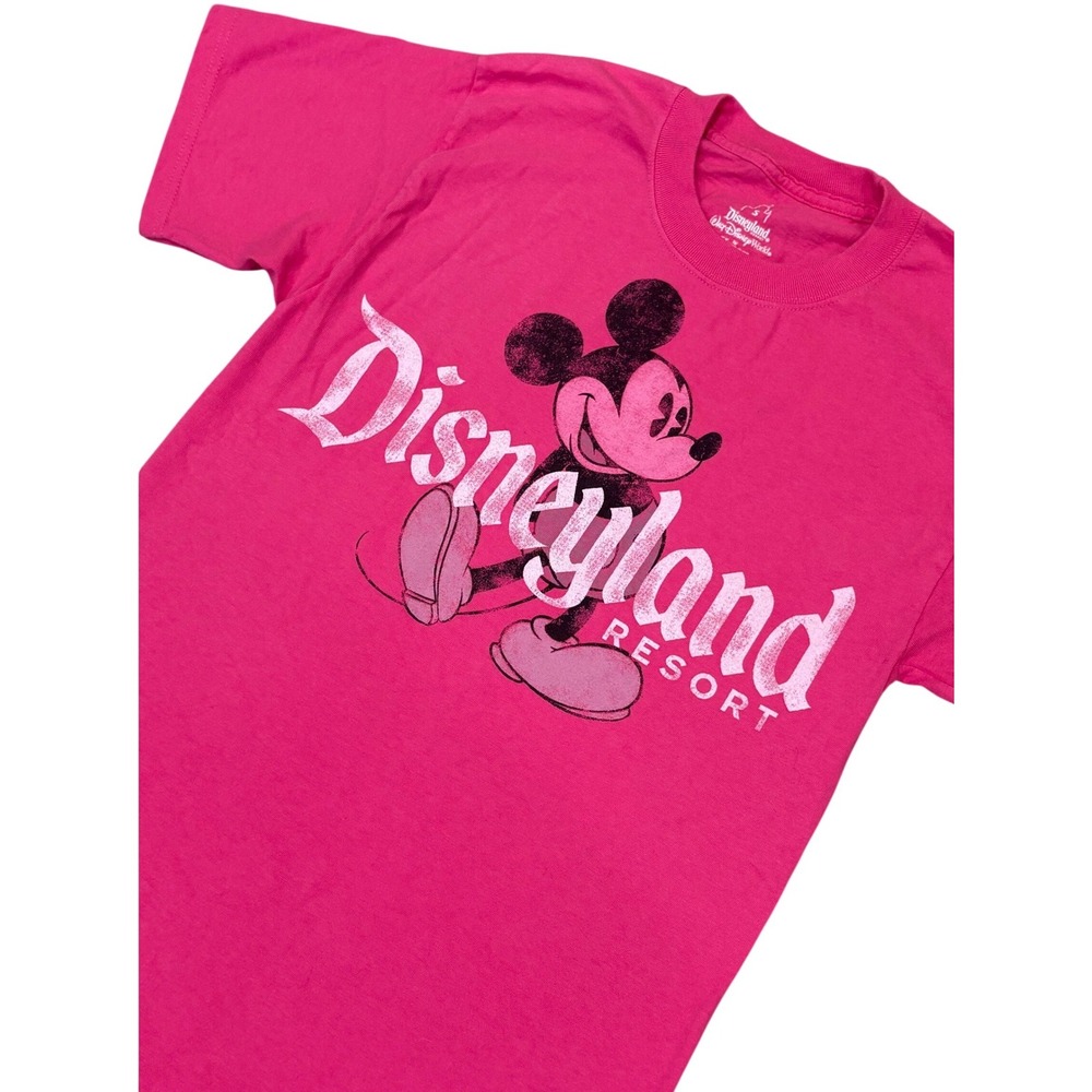 Disney T-Shirt Unisex Small Pink Disneyland Resort Mickey Mouse Graphic Hanes‎
